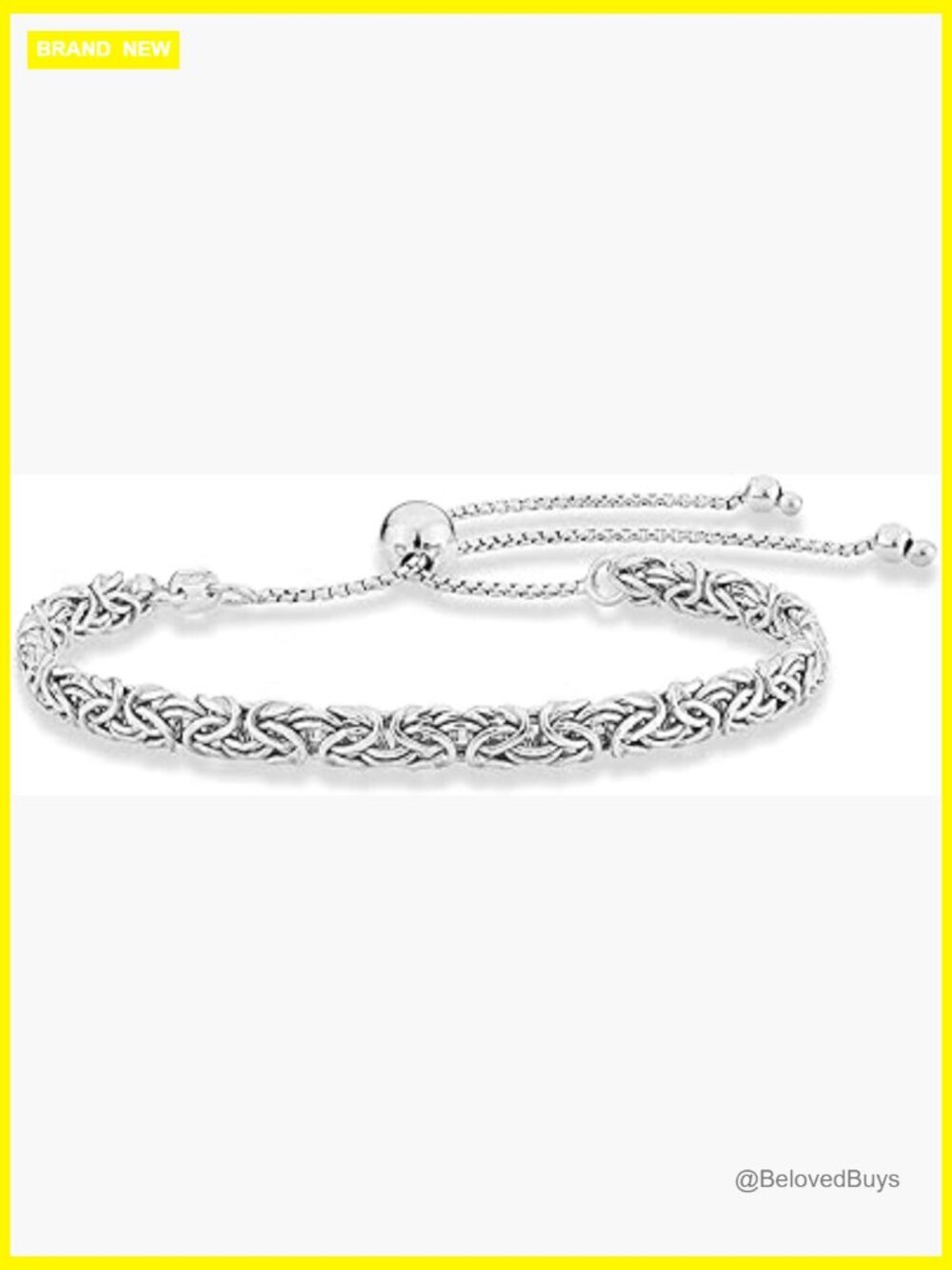 Sterling Silver Byzantine Bolo Bracelet Adjustable Handmade Italy